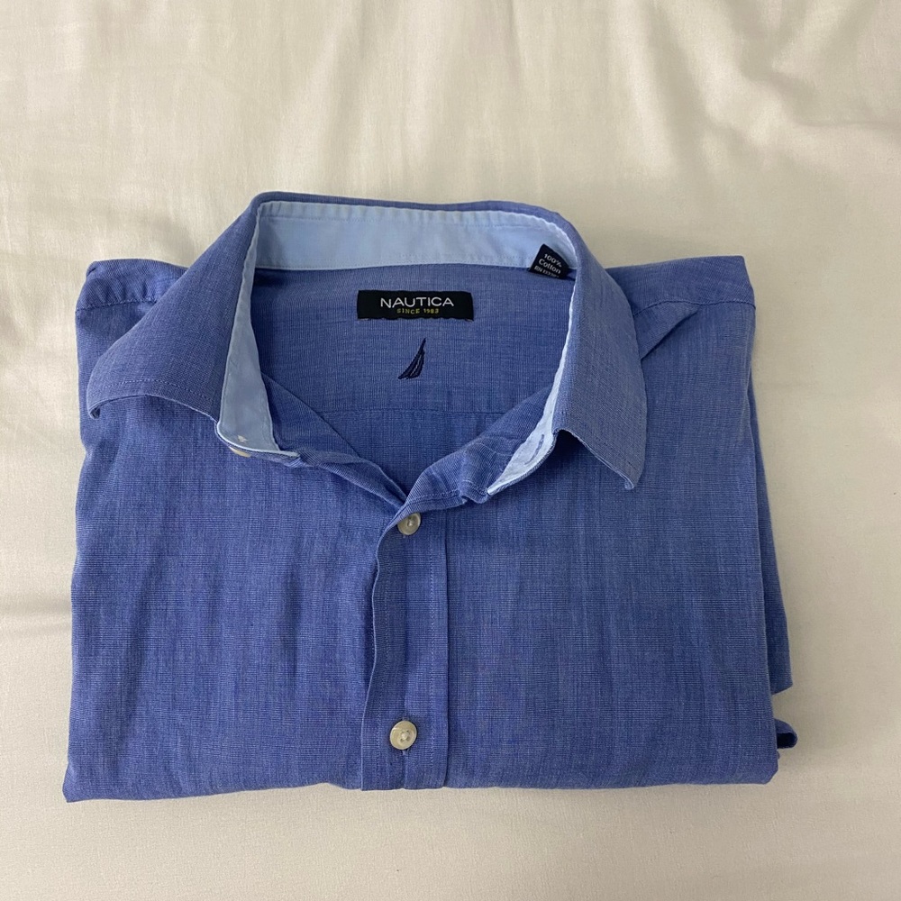 Nautica Blue Button Down Shirt